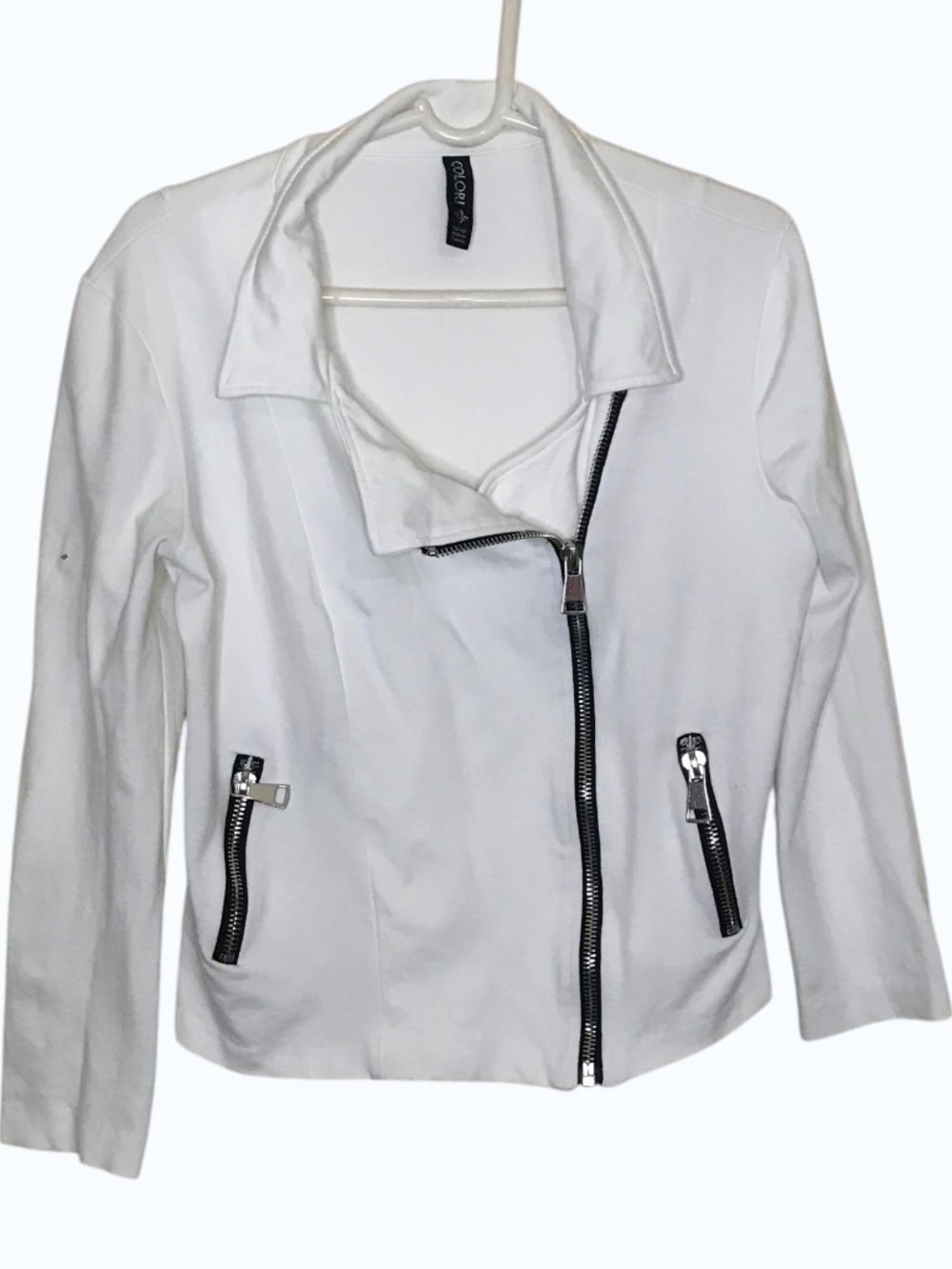 Moto Jacket Women’s Cropped Zip Up / Tag size: XL Actual fit: Medium/Large